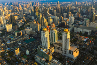 曼谷,城市,时间,航拍视角,silom,水平画幅,无人,户外,泰国,都市风景