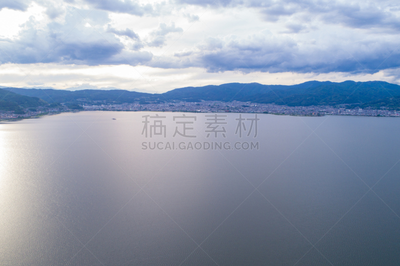 天空,摄像机拍摄角度,苏瓦湖,长野县,水,美,公园,地名,水平画幅,山