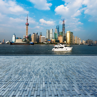 上海,黄浦江,水,天空,客船,水平画幅,交通,户外,滨水,都市风景