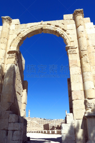 杰拉什,寺庙,罗马风格,伦敦城,垂直画幅,椭圆形走廊,宙斯,建筑,无人,户外
