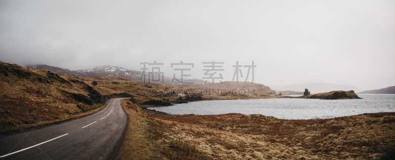 路,苏格兰高地,水平画幅,无人,苏格兰,偏远的,户外,湖,非凡的,都市风景