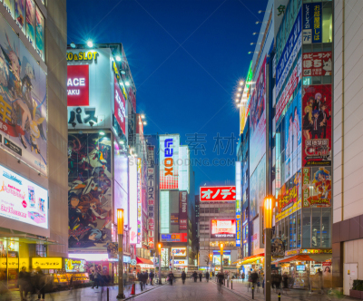 夜晚,未来,日本,东京,秋叶原,霓虹灯,零售店,电,城镇,活力