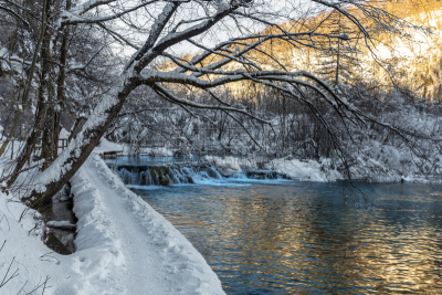雪,冬天,平视角,暴风雨,光,湖,明亮,白色,风景,童话故事