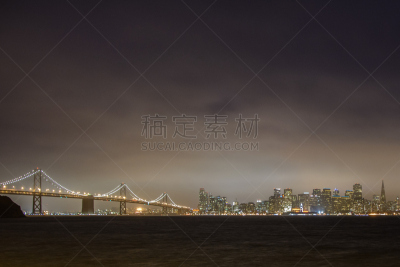 夜晚,美国,加利福尼亚,市区,旧金山,弗里斯科,金银岛,布希曼族,美国西部,水平画幅