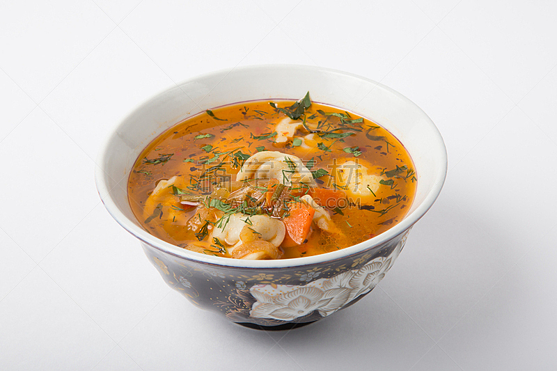 汤,传统,餐具,水平画幅,膳食,乌兹别克斯坦,香料,羊肉,肉,盘子
