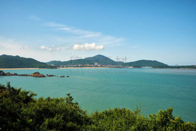 舟山,岛,海岸线,水,水平画幅,山,无人,户外,植物,海滩