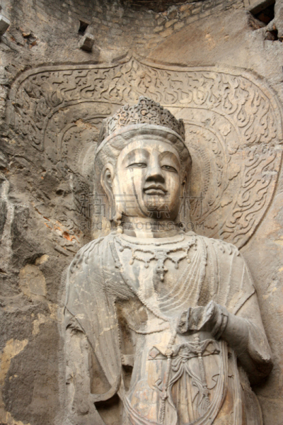 洞穴,雕像,四臂观音,洛阳,垂直画幅,纪念碑,建筑,巨大的,旅行者,洞室