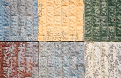 锡,正方形,多色的,式样,水平画幅,仿旧磨损的效果,风化的,墙,无人,块状