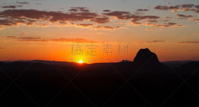山,地形,橙色,天空,美,玻璃房山脉,水平画幅,云,无人,早晨