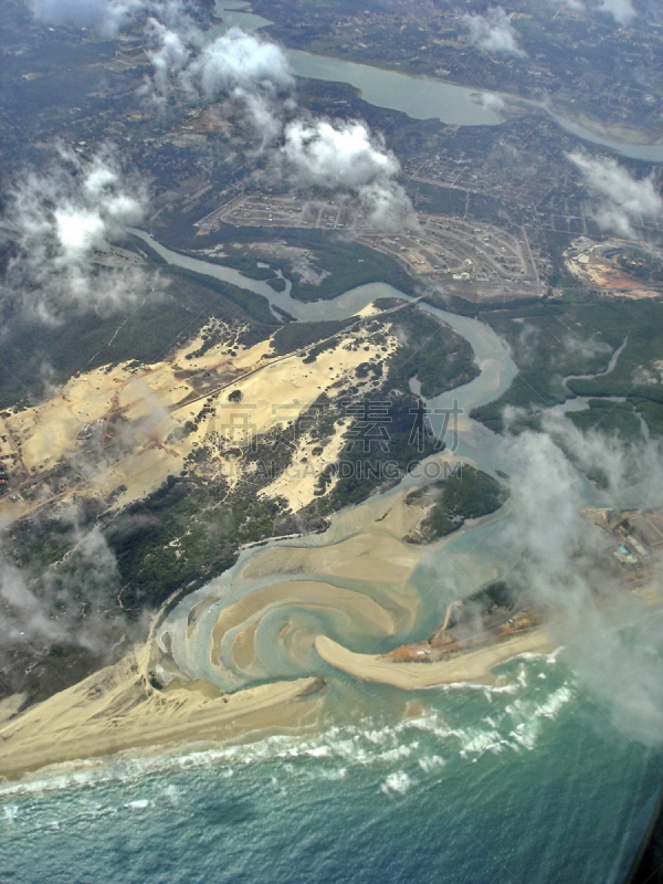 河流,垂直画幅,海滩,地形,沙子,无人,户外,航拍视角,河口,海湾