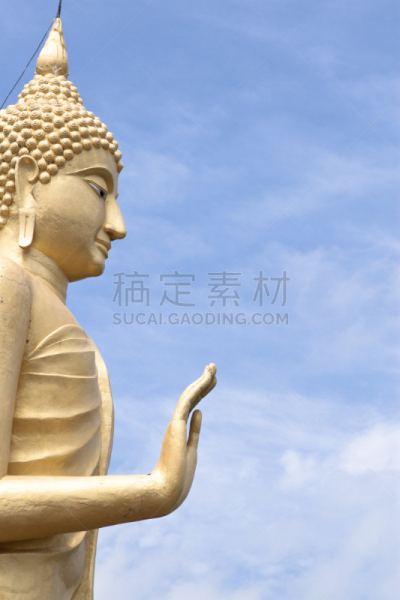 天坛大佛,大屿山,垂直画幅,巨大的,夏天,户外,僧院,泰国,佛