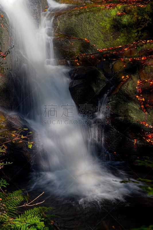 水,垂直画幅,褐色,黄金,宁静,绿色,地形,岩石,瀑布,英格兰