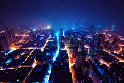 上海,夜晚,金茂大厦,上海环球金融中心,东方明珠塔,浦东,高峰时间,天空,留白,未来