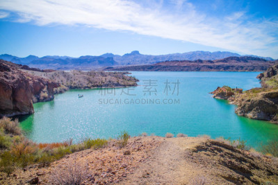 风景,海湾,从上面看过去,平衡岩石,水,天空,美,水平画幅,云,无人