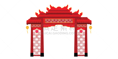 建筑,分离着色,中华门,白色背景,传统,灯笼,建筑物门,著名景点,大门,屋顶