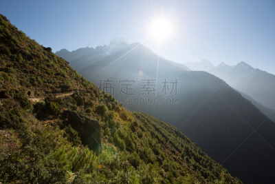 山,地形,通勤者,珠穆朗玛峰,自然美,大本营,天空,尼泊尔人,水平画幅,雪