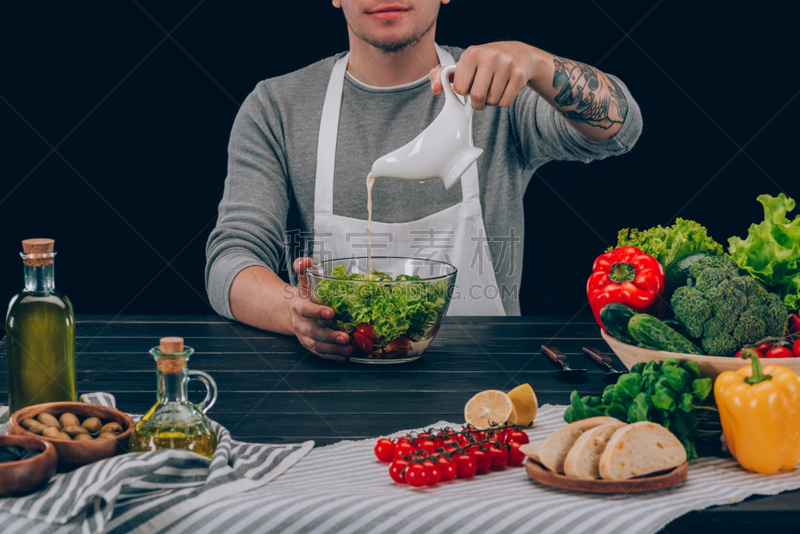 碗,男人,食用油,可密封的,素食,配方,盐瓶,西红柿,男性,仅男人