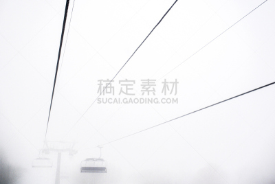 雾,滑雪缆车,天空,风,暴风雨,雪,金属,金属丝,利丁厄,输电塔