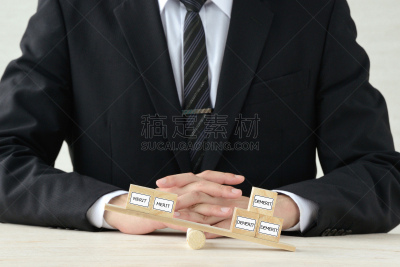 男商人,工作面试,商务,经理,比较,进球,平衡,秤,商务策略,跷跷板