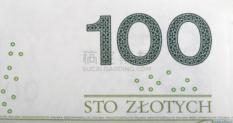 波兰兹罗提,标志,大特写,100岁以上,100号,数字0,波兰,储蓄,水平画幅,银行