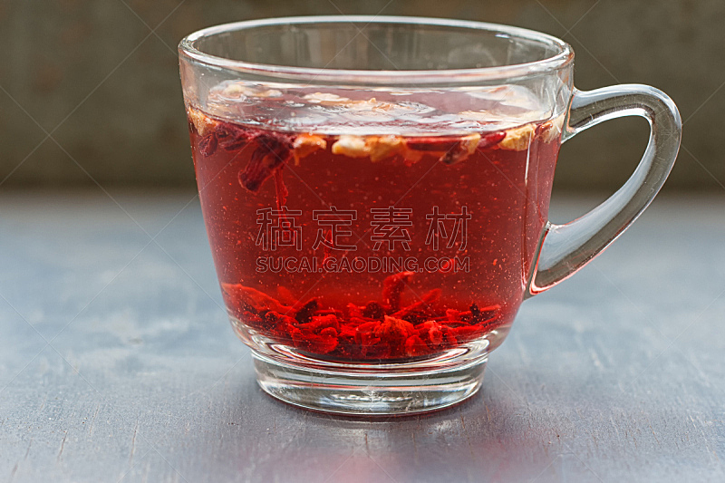 杯,红色,冰茶,透明,水平画幅,茶碟,维生素,夏天,饮料,特写