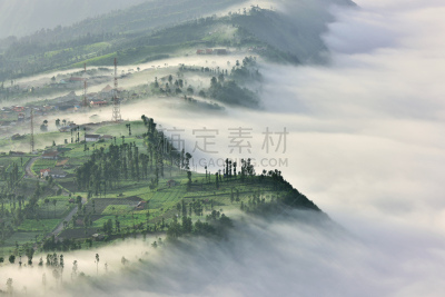 乡村,小的,长春花属,庞越,喀拉喀托火山,泗水,婆罗摩火山,滕格尔火山,bromo-tengger-semeru national park,东爪哇