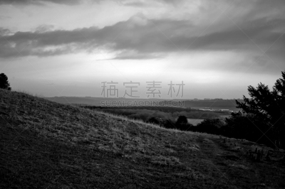 地形,黑白图片,沃敏斯特,威尔特,天空,水平画幅,无人,早晨,曙暮光,时间