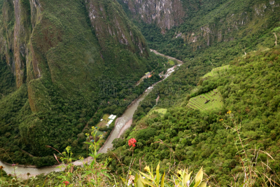 尤鲁边巴河,秘鲁,温泉镇,城镇,瓦依纳皮丘山,马丘比丘,库斯科地区,航拍视角,接力赛,摄像机拍摄角度