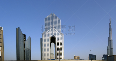 哈利法塔,阿拉伯联合酋长国,迪拜,塔,阿联酋航空公司,水平画幅,建筑,玻璃,户外,高大的