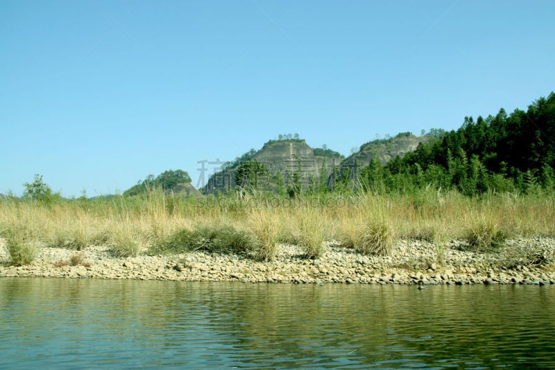 自然,地形,山,武夷山,福建省,水,天空,美,水平画幅,绿色