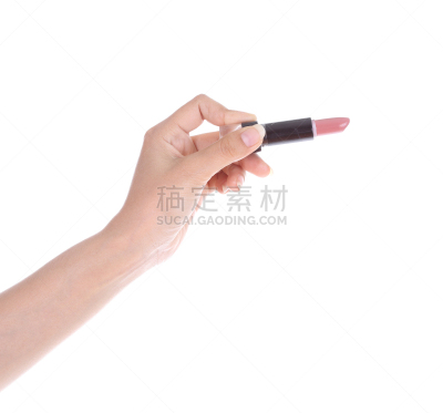 手,唇膏,白色,分离着色,美,女人,彩妆,水平画幅,美人