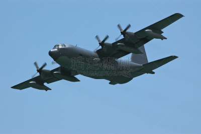 蓝色,天空,c-130大力神运输机,透明,货机,灰色,水平画幅,螺旋桨飞机,飞机