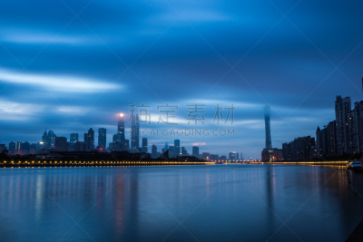 广州,风景,高层云,水,天空,水平画幅,夜晚,无人,海港,户外