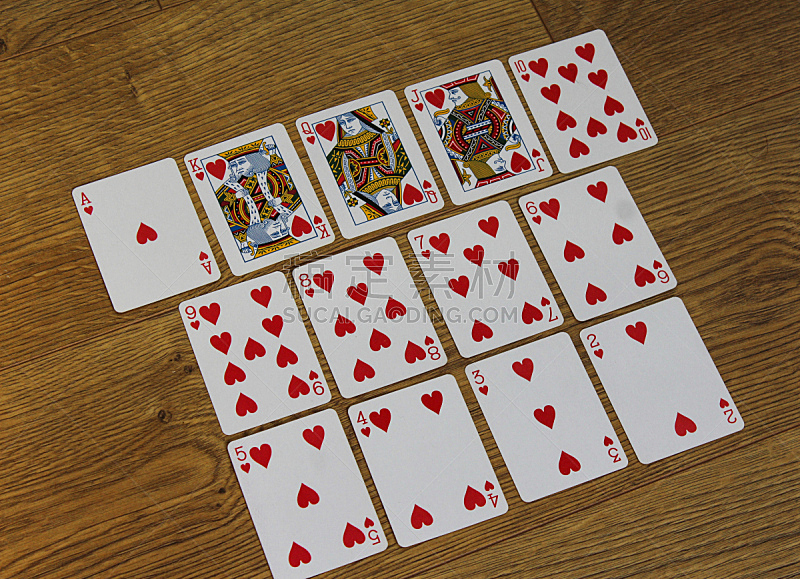 红桃,扑克,彩色图片,纸牌,木制,数字2,背景,简单,设计,布置