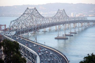S形,旧金山,海湾大桥,桨叉架船,水,天空,美,通勤者,水平画幅,驾车