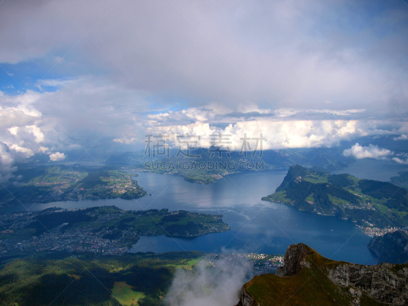 看风景,山,卢塞恩湖,顶部,悬崖,旅游目的地,水平画幅,无人,欧洲,施维茨