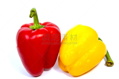 灯笼椒,清新,可爱的,白色背景,多色的,分离着色,胡椒坚果,红色灯笼椒,素食,椒类食物