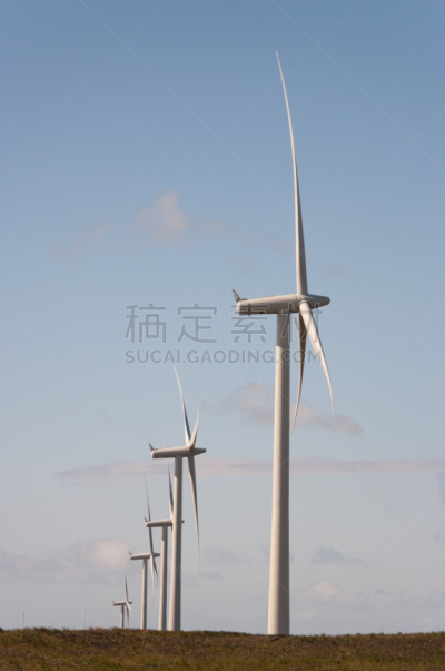黄昏,风轮机,五只动物,风力发电站,垂直画幅,天空,留白,风,风力,能源
