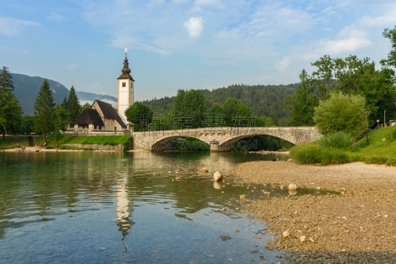 john the baptist,lake bohinj,julian alps,水,天空,休闲活动,水平画幅,山,布雷德湖