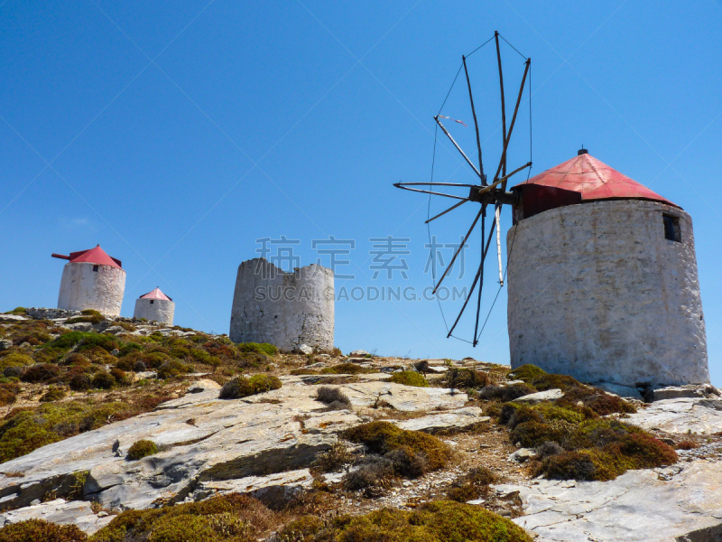 古老的,风轮机,传统,卡里耶博物馆,amorgos,萨莫色雷斯岛,麦克诺斯镇,圣托里尼岛,米克诺斯岛,希腊