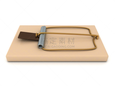 三维图形,捕鼠器,简单,白色背景,概念,捕获的,动机,想法,图像,绘画插图
