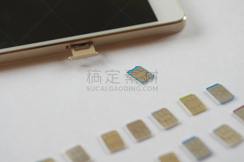 sim卡,大量物体,智能手机,白色背景,黄金,技术,图像,物联网,无人,便携式信息设备