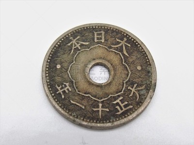 古老的,平衡折角灯,数字10,洞,造币厂,圆形,日本,白色,脆弱,图像