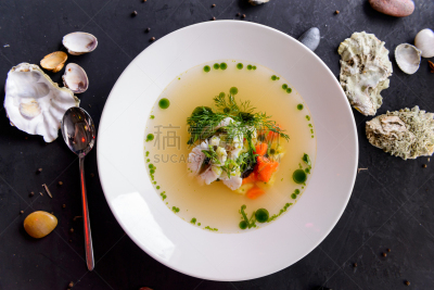 白色,盘子,背景,炖鱼,混凝土,餐具,美,新的,胡萝卜,煮食