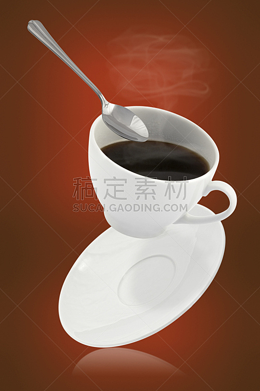咖啡,垂直画幅,茶碟,早晨,饮料,金属,特写,白色,彩色图片,碗