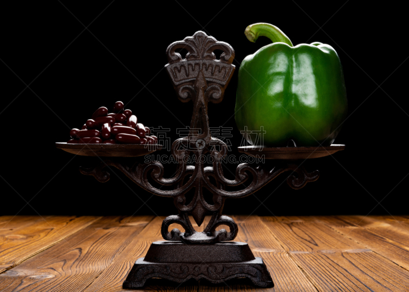 比例,平衡,健康食物,概念,胶囊,青椒,吉普赛人,一打鸡蛋,活力,蔬菜