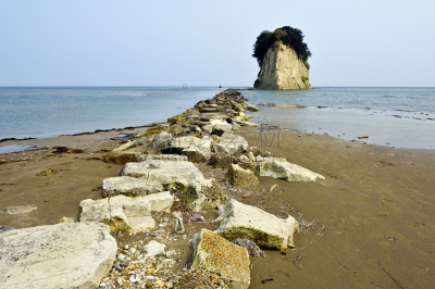 岛,能登半岛,旅游目的地,水平画幅,岩石,无人,日本,日本海或东海,石川县,户外