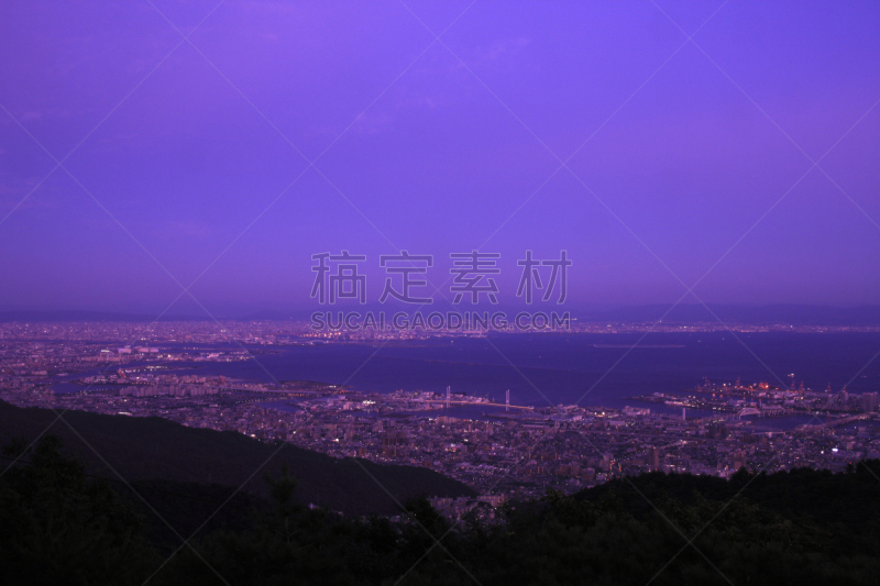 看风景,兵库县,城镇景观,大阪府,水平画幅,地形,无人,大阪市,日本,六甲山