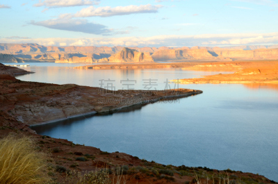 格林峡谷,鲍威尔湖,水,天空,美,水平画幅,湖,云景,非凡的,犹他