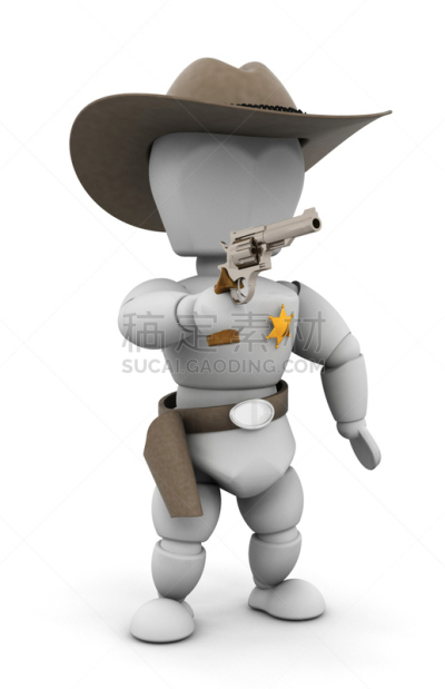 警长,垂直画幅,形状,绘画插图,牛仔帽,男性,仅男人,仅成年人,三维图形,成年的